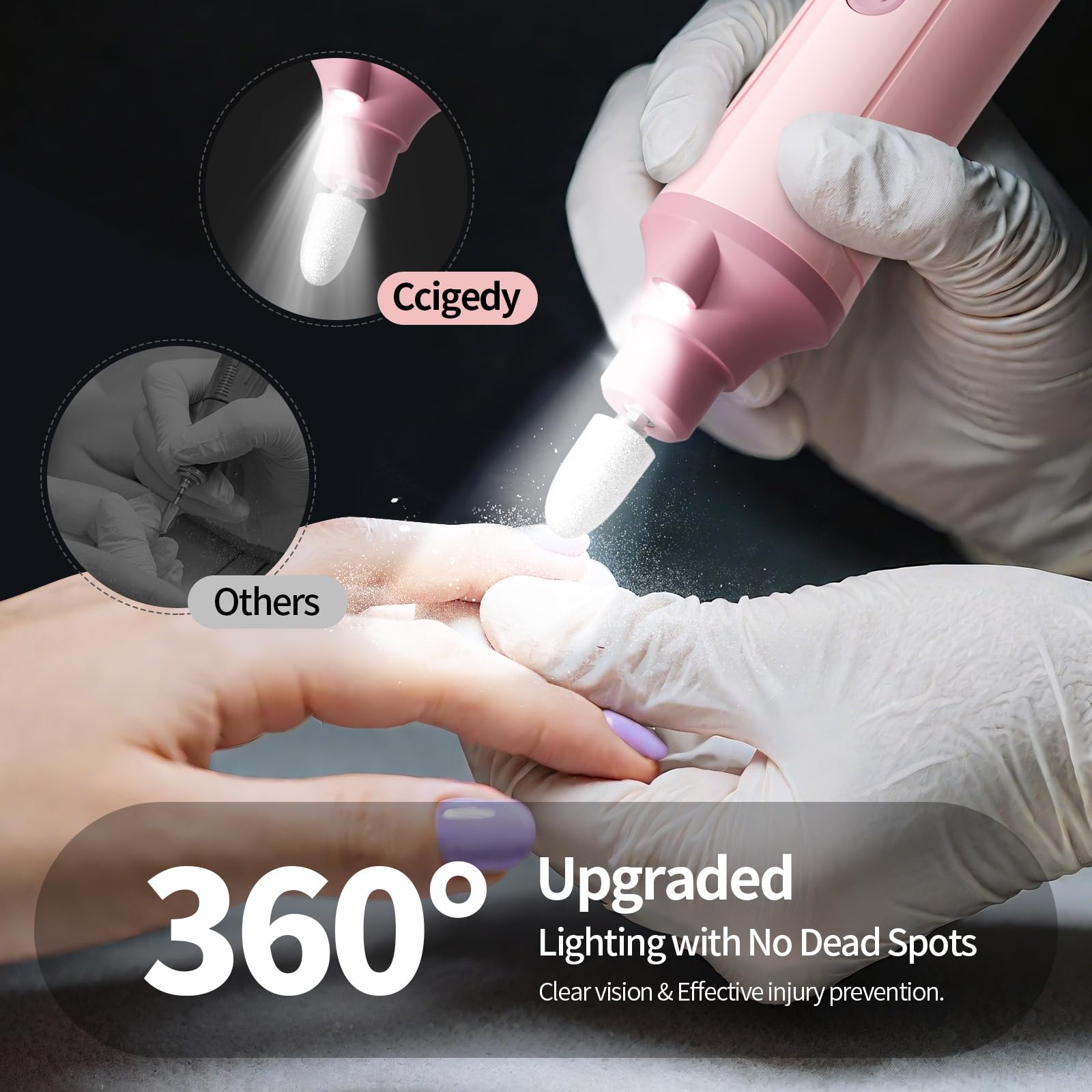 Complete manicure pedicure nail drill set with bits