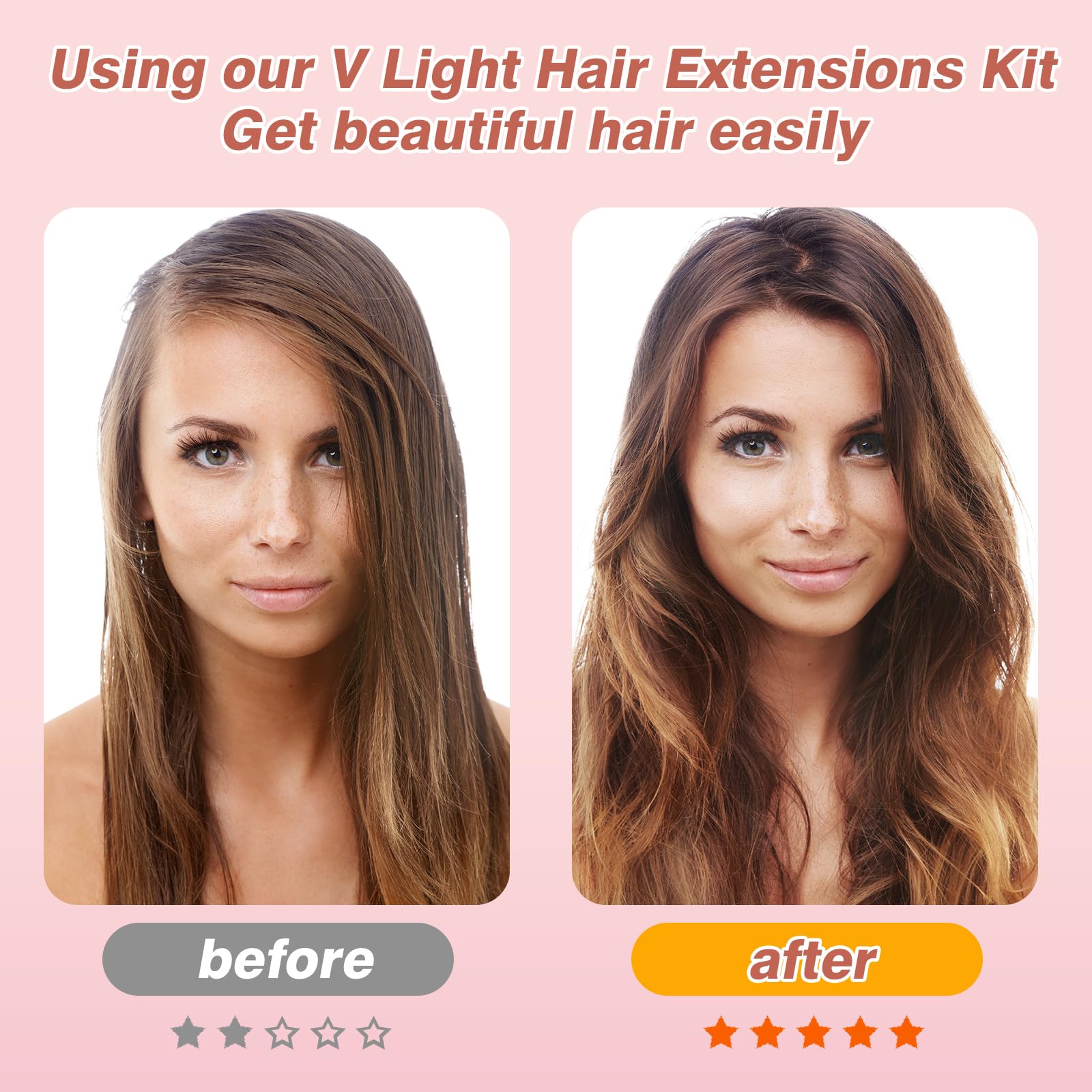 Complete UV light hair extension installation set contents