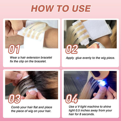 Professional hair extension glue remover set for V Light system