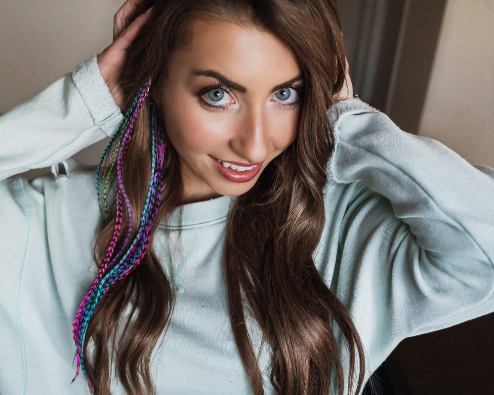 Tools for applying feather hair extensions including pliers and beads