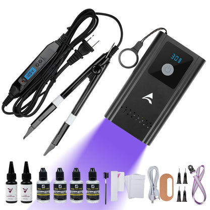 Close up of Iniceviolet professional hair extension installation equipment