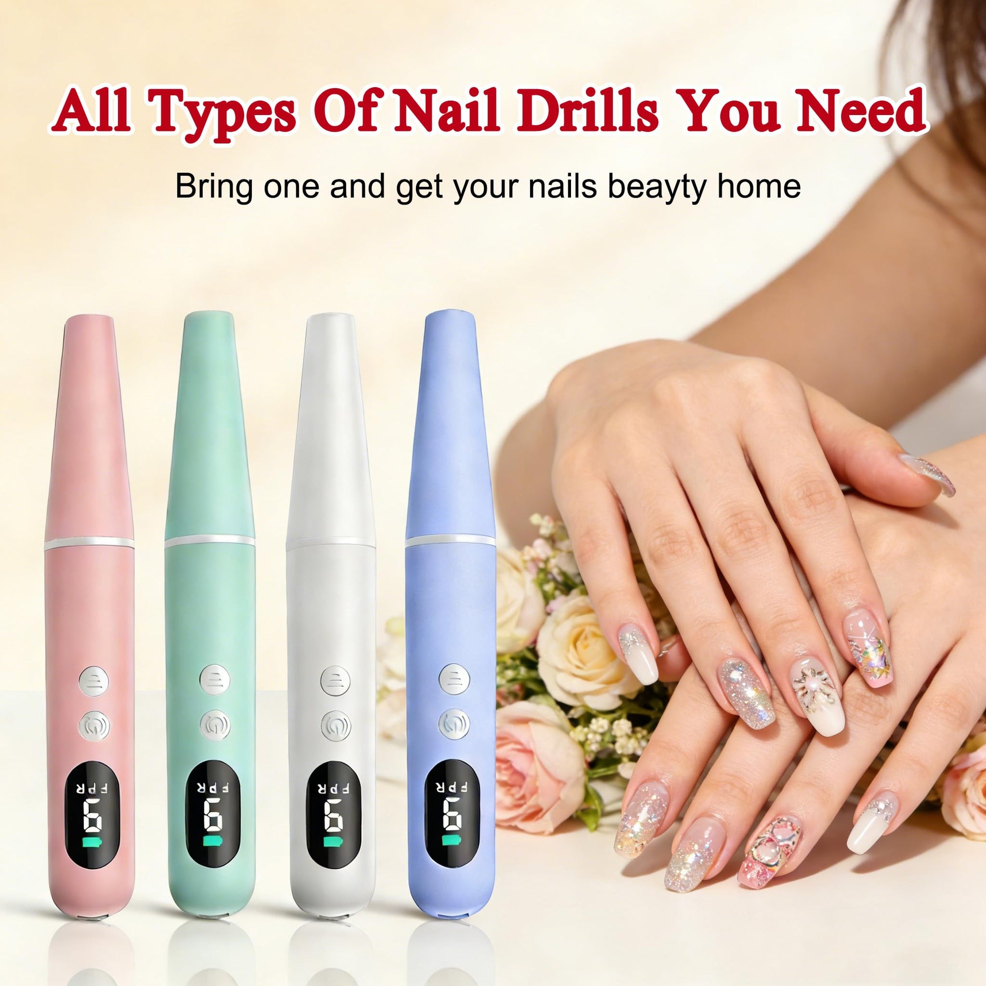 Compact travel-friendly nail drill case and accessories