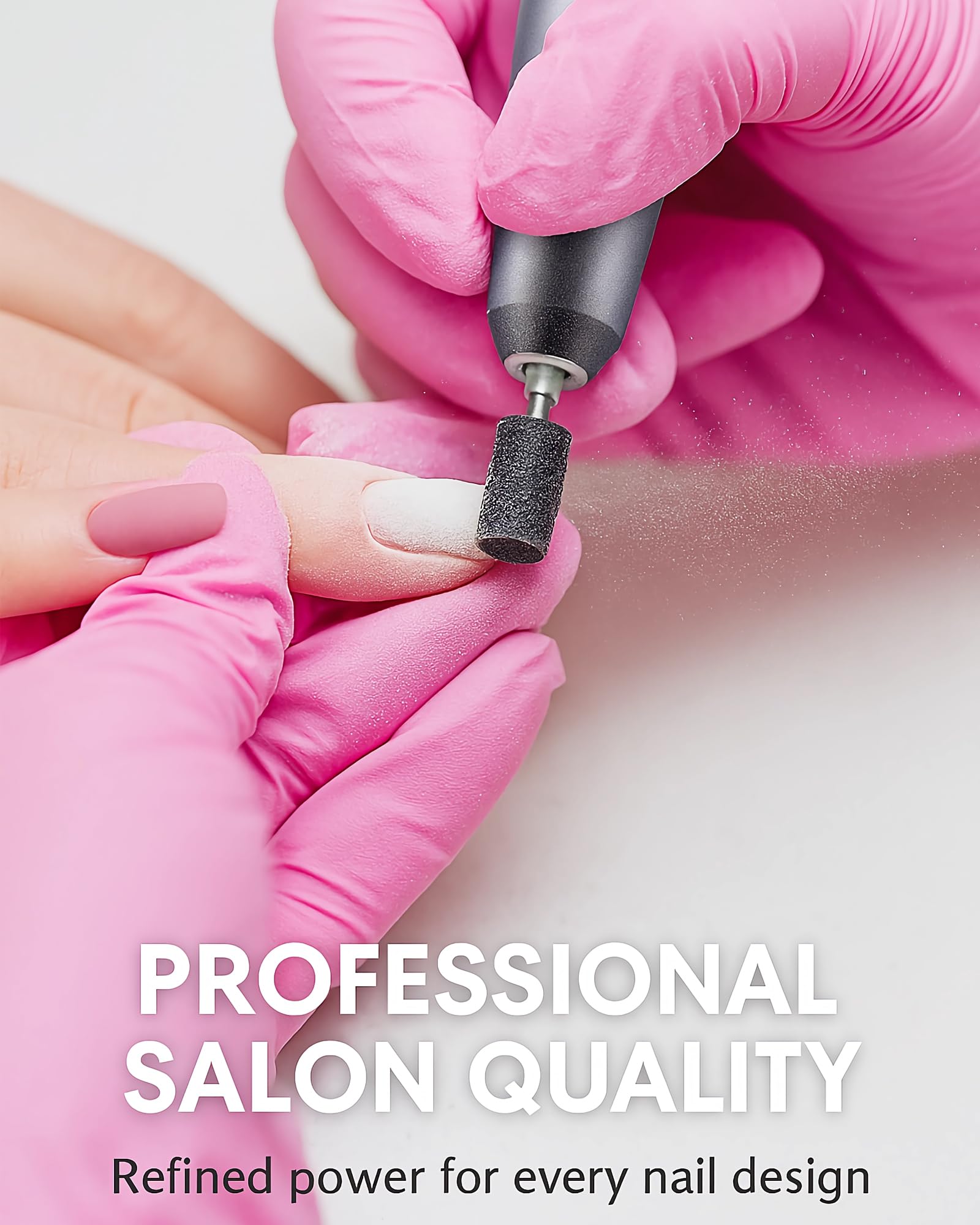 Professional nail technician using HomTop sanding bands