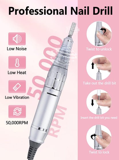 Close up of rechargeable nail drill LCD display and control knob
