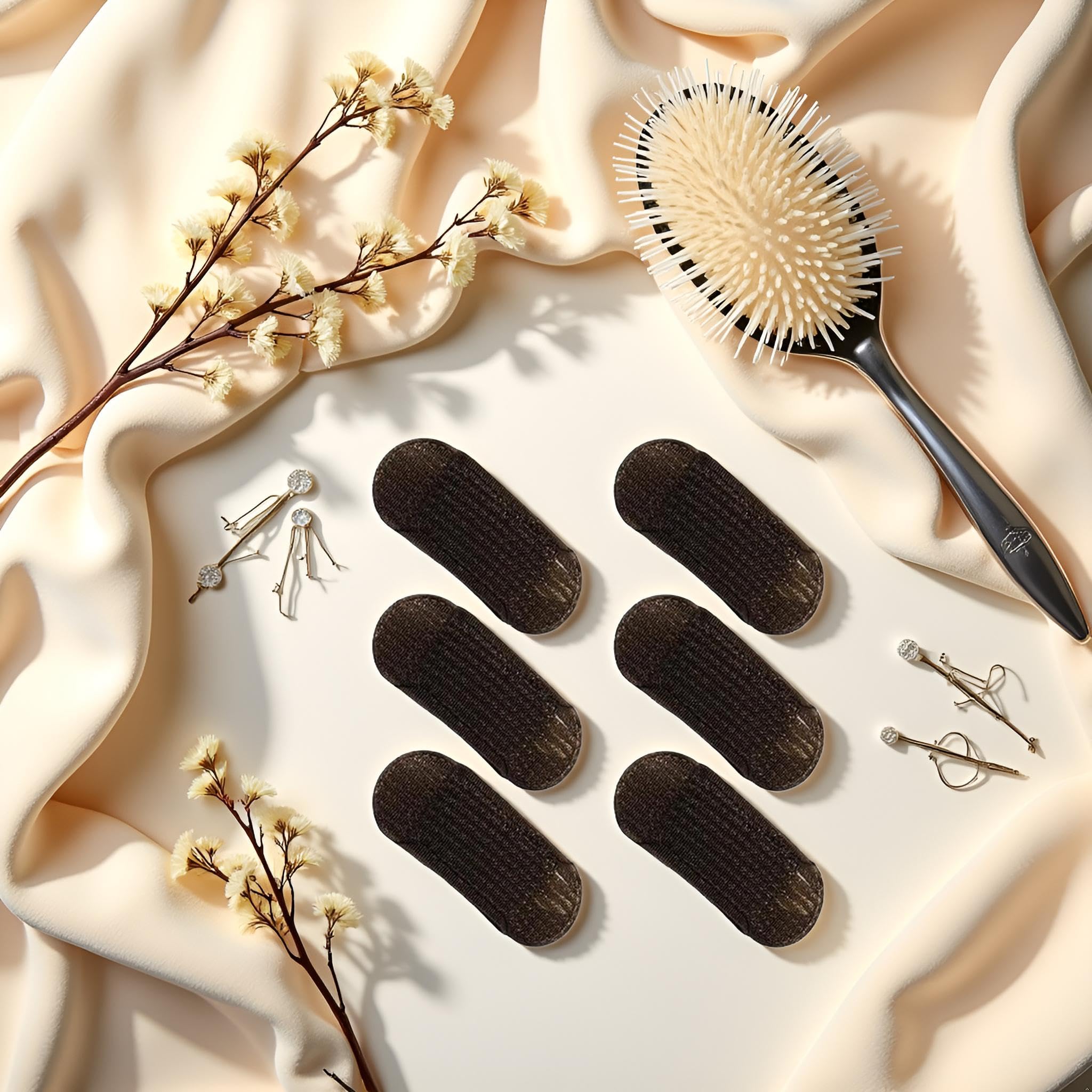 Brown hair styling pad for volume and bun shaping