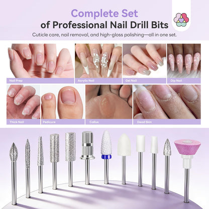 Close up of Saviland gradient purple electric nail drill