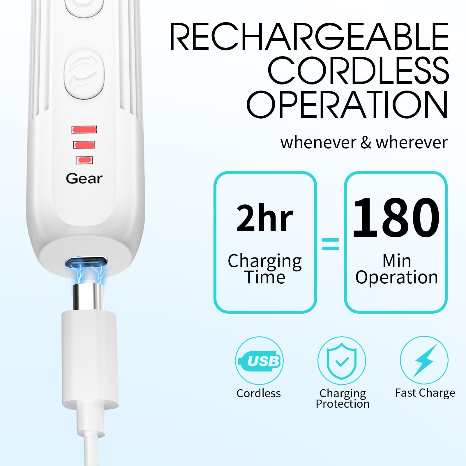 White electric pedicure tools for feet and thick toenails