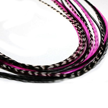 Five piece bonded feather hair extension pack with silicone beads