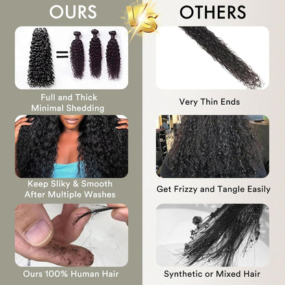 Side view of PT.Venus water wave human hair extensions