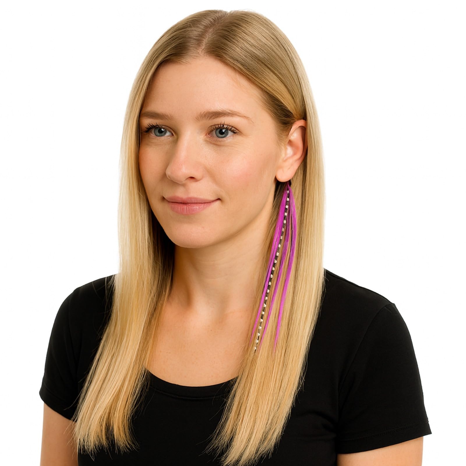 Close up of bonded tip on genuine rooster hair feathers