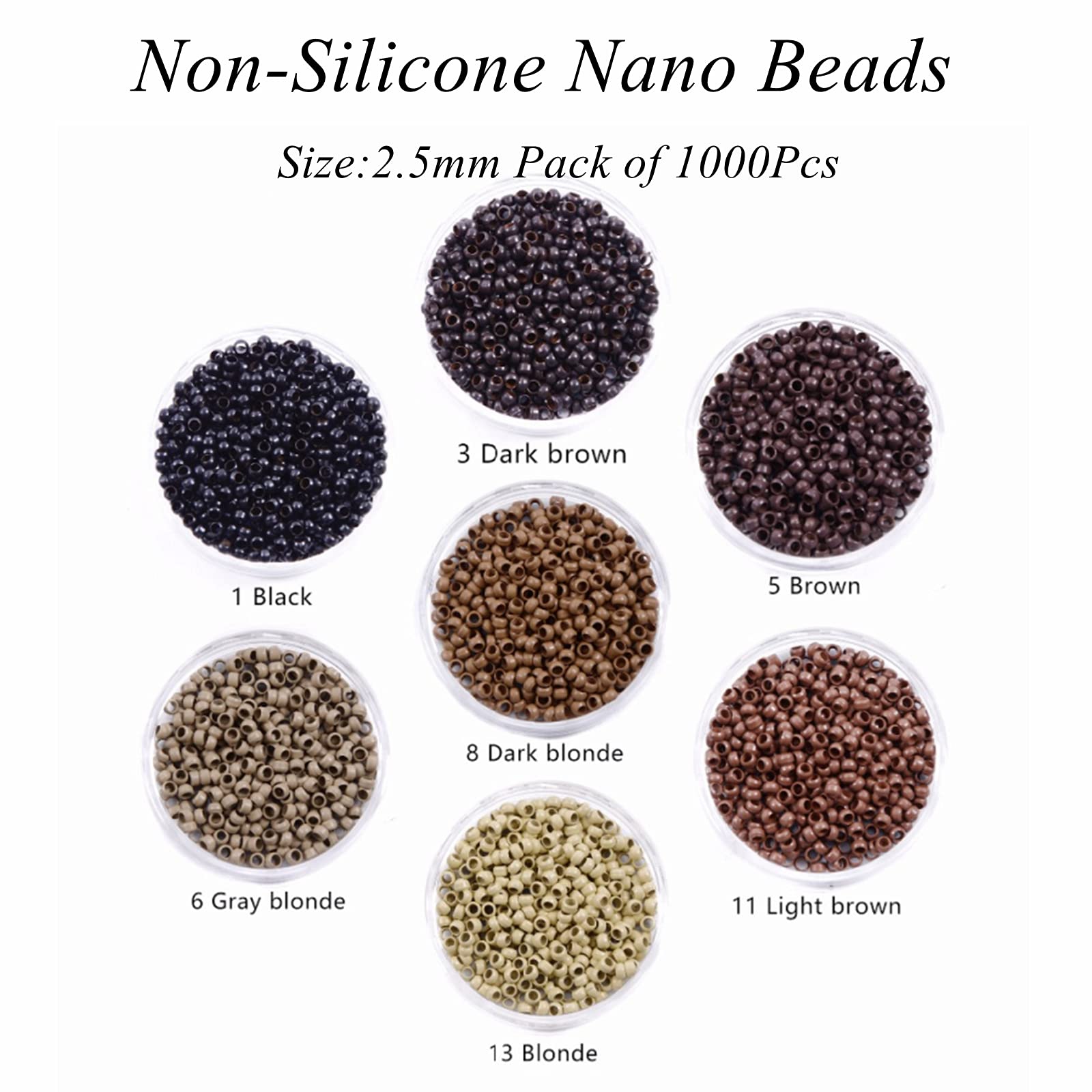 Close up view of 2.5mm copper nano rings for hair extensions