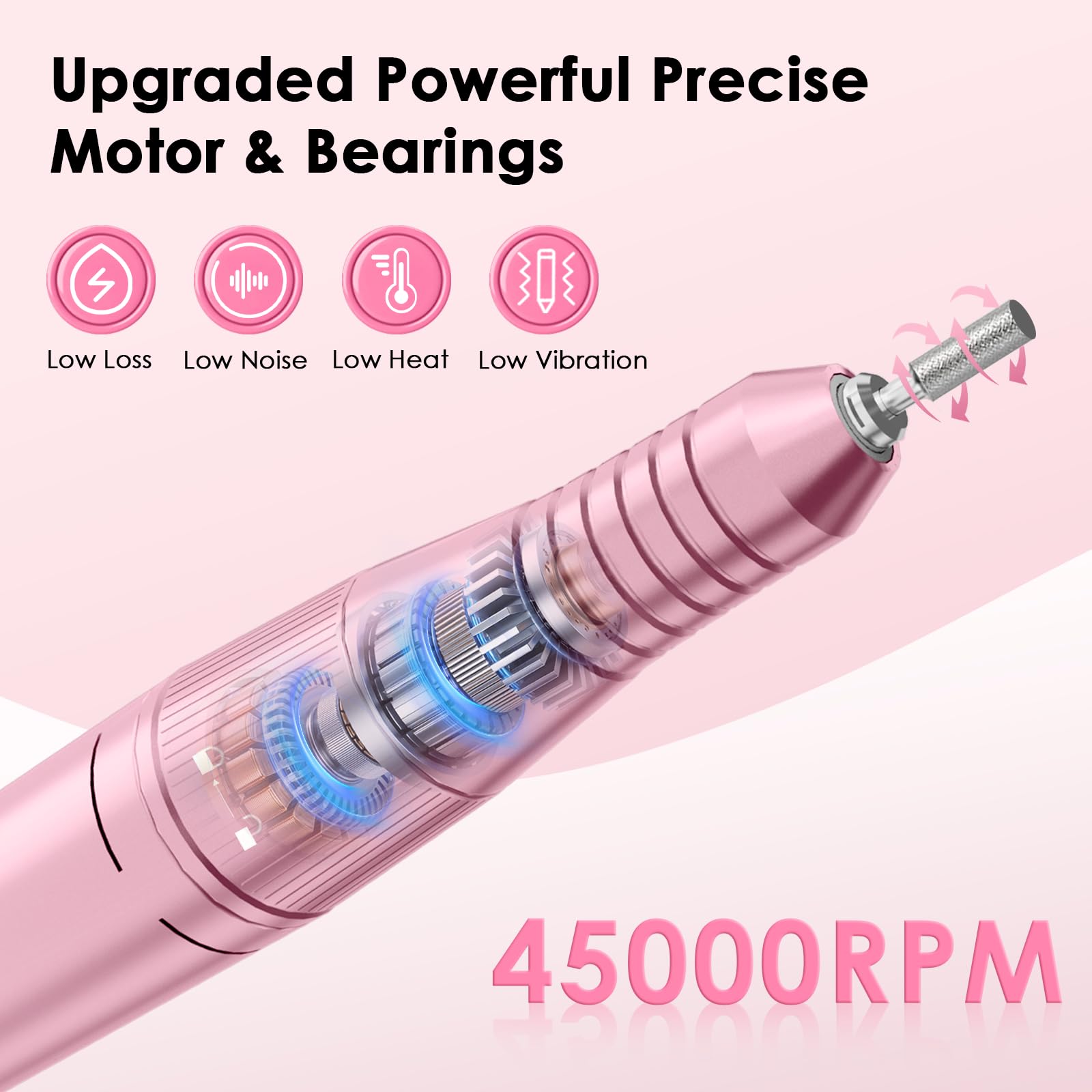 Hugmaple electric nail file kit with digital LCD screen