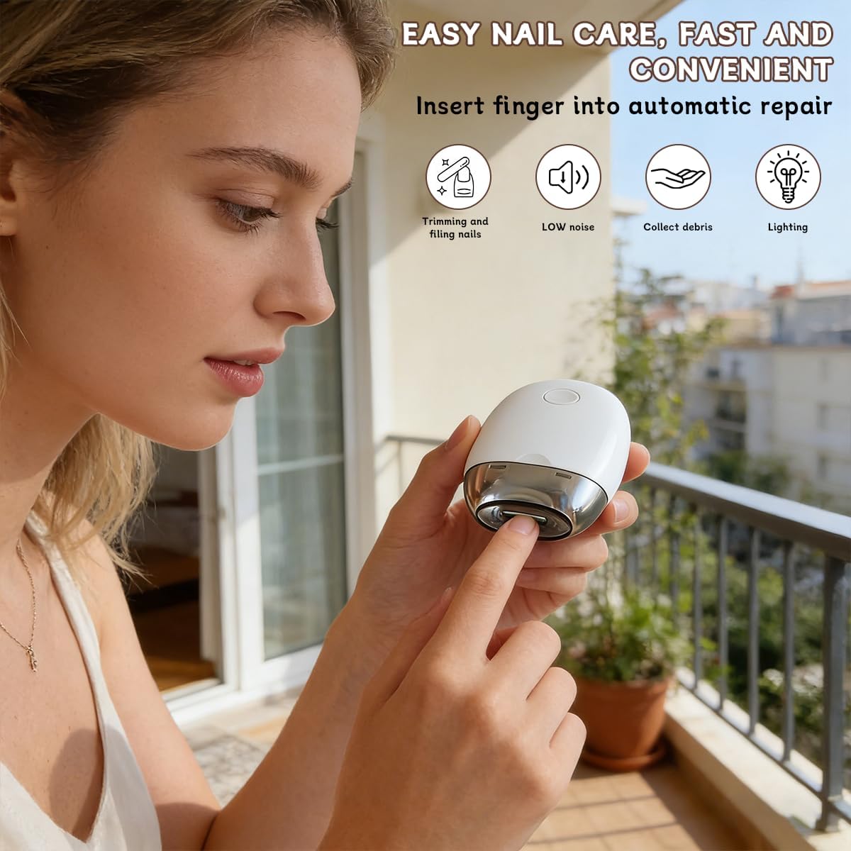 Srocopt automatic nail clipper showing LED light feature