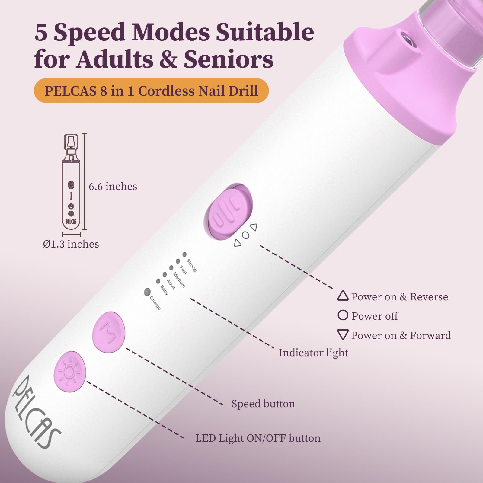 Ergonomic design of Pelcas cordless nail grinder