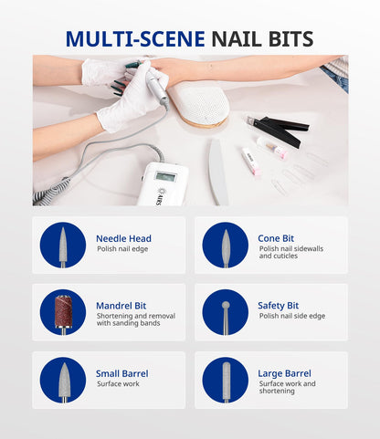 Full packaging contents of the AIRSEE white cordless professional e-file nail machine for acrylics and gel polish