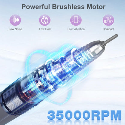 Side profile of Btyms electric nail file handle