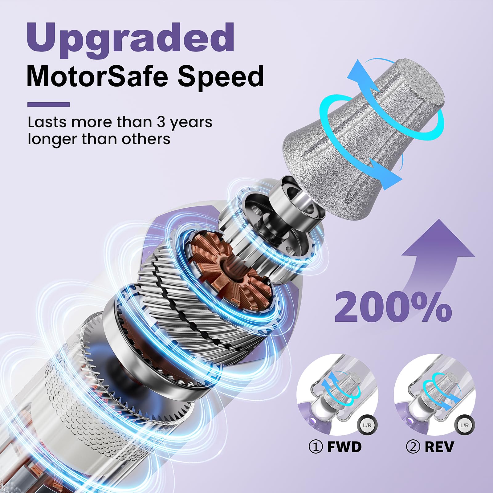 Lilonthy electric nail drill showing speed control settings