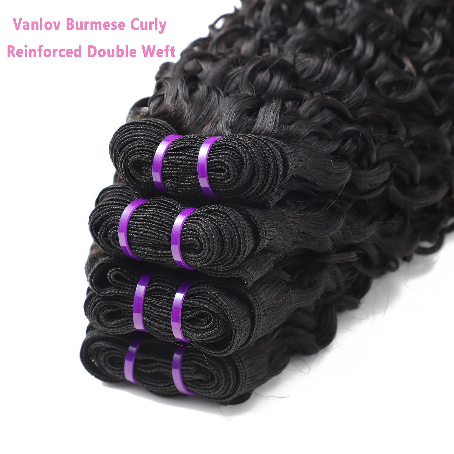 Close up of 3C4A spiral curl pattern on raw hair bundles