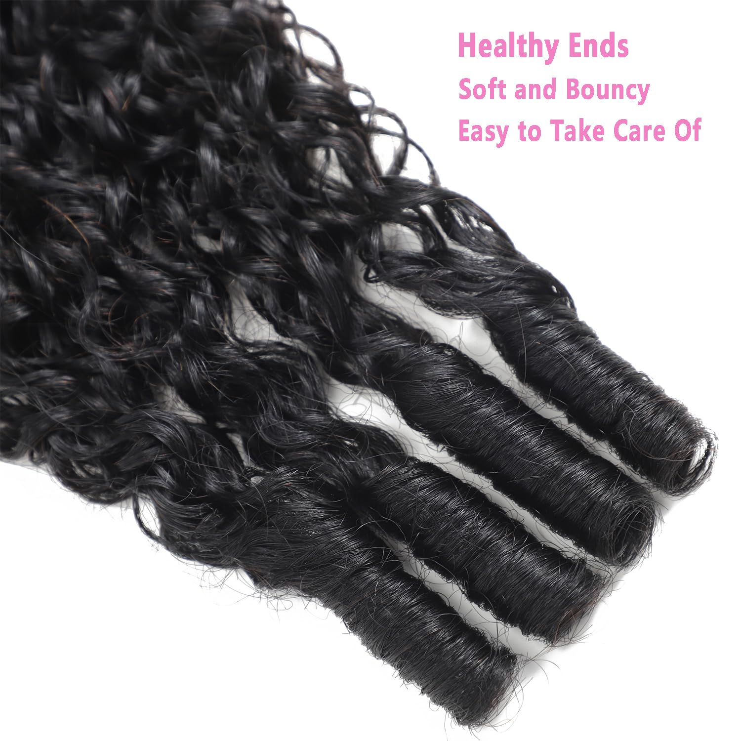 Natural black color Vanlov Burmese hair extensions texture detail