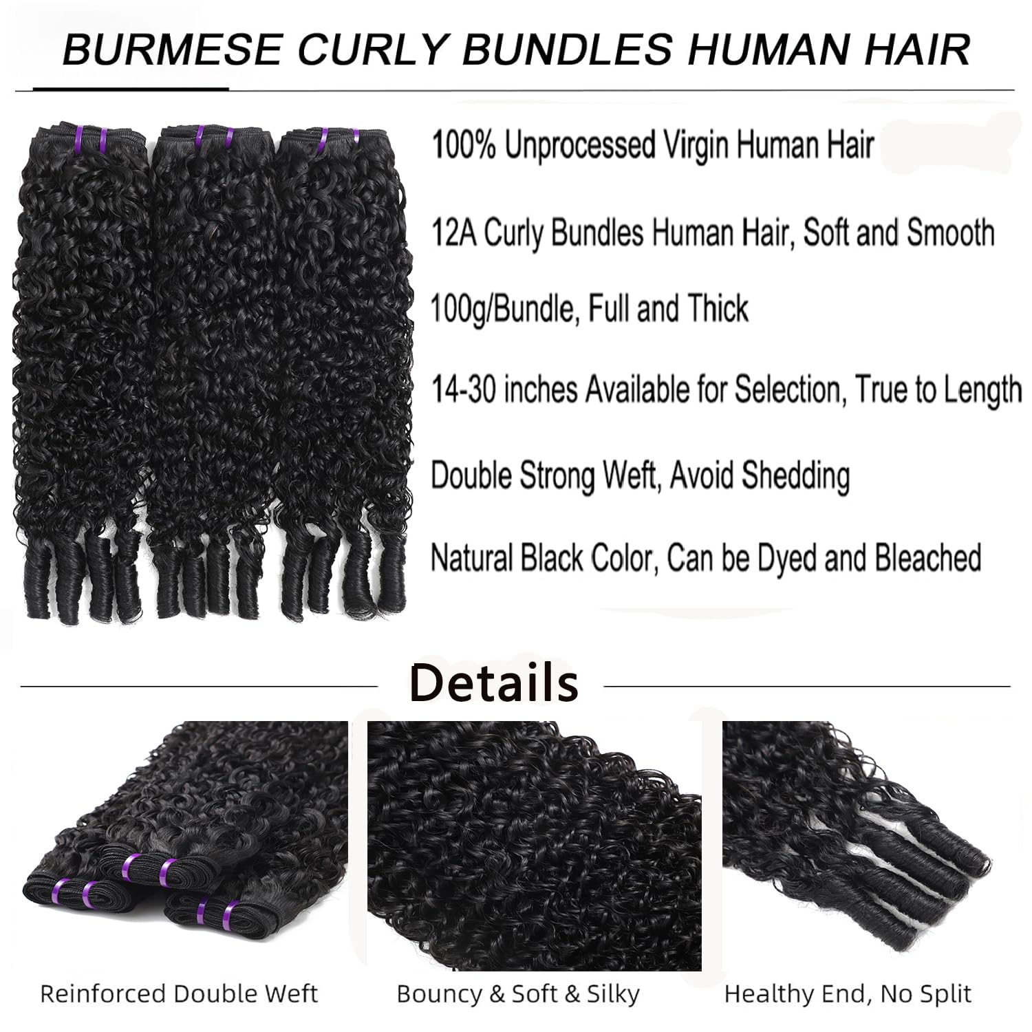 Vanlov human hair weft extensions for quick weave installation