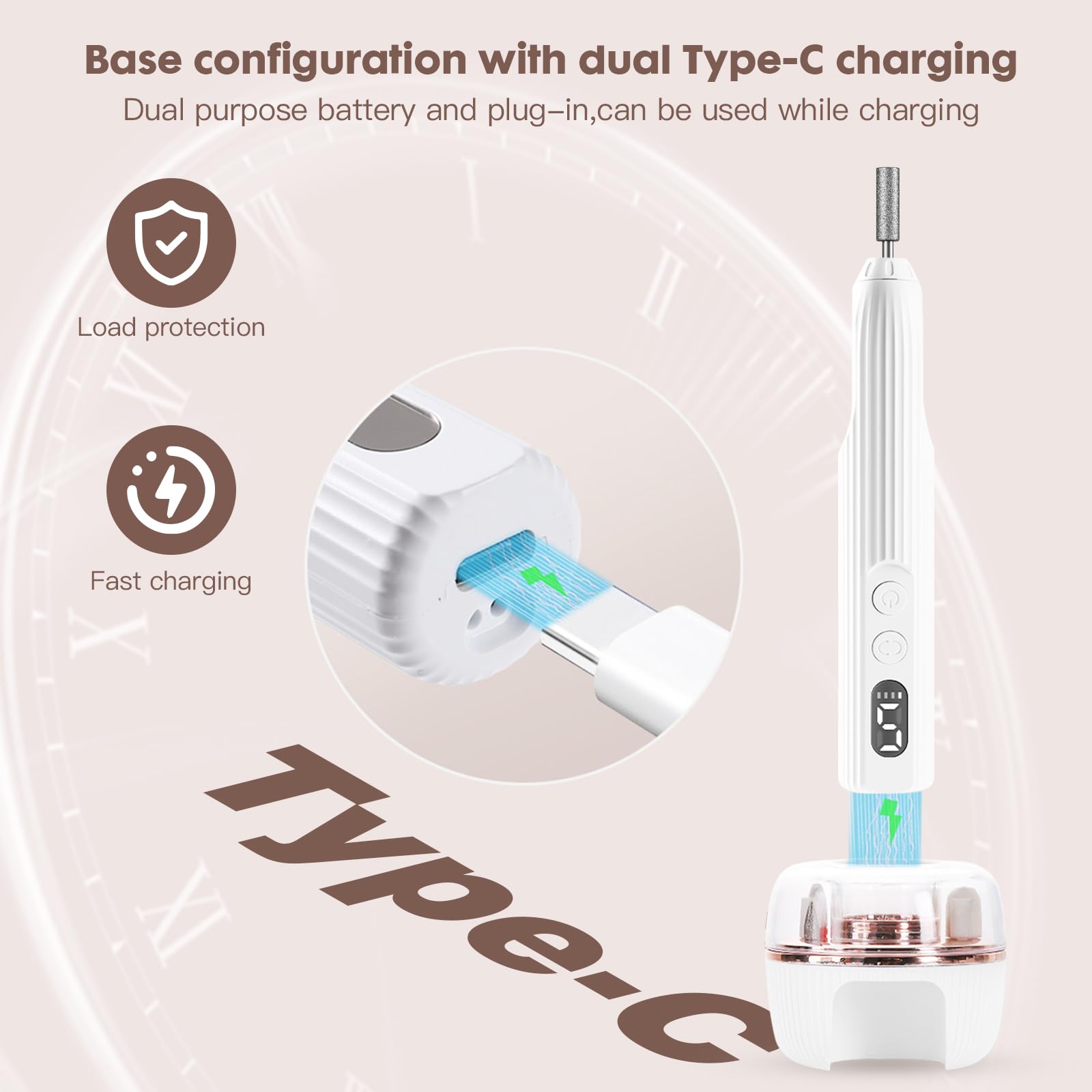 Electric nail filer with built-in UV nail lamp
