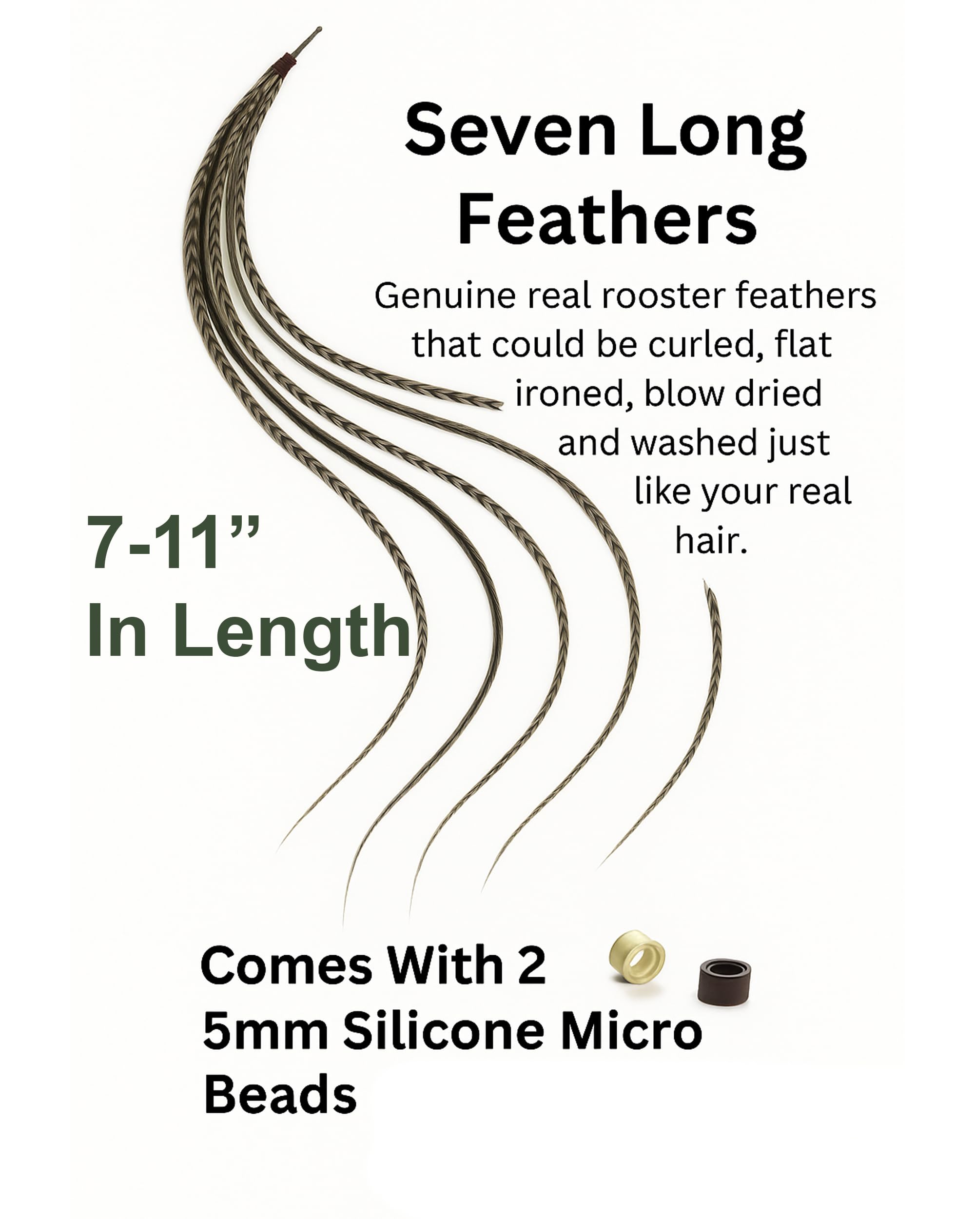 Feather hair extension applied to natural hair