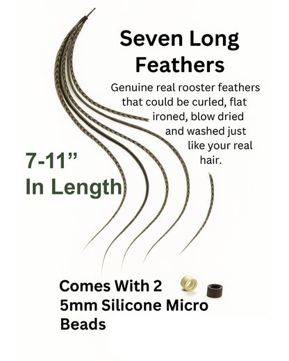 Feather hair extension applied to natural hair