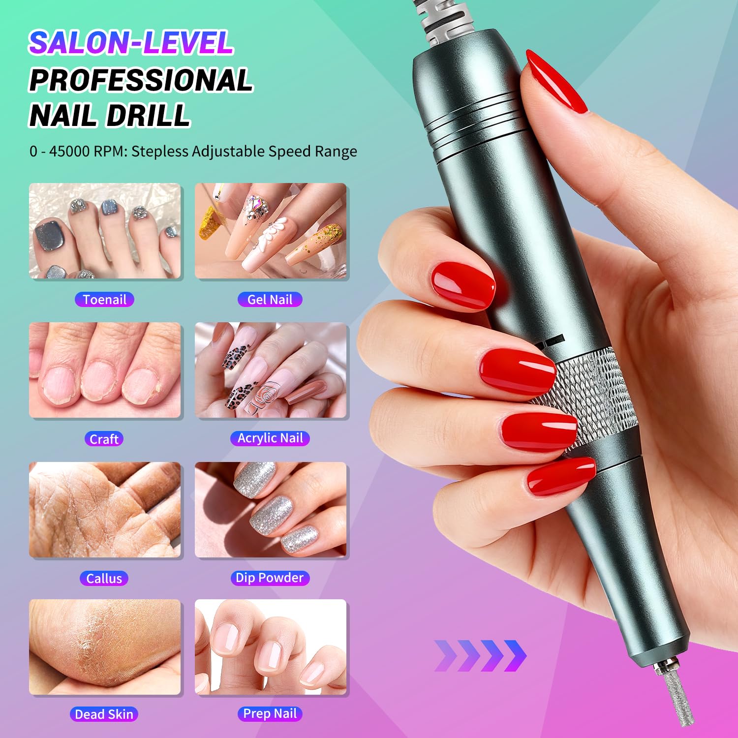 Jewhiteny SG717 electric nail file with digital display