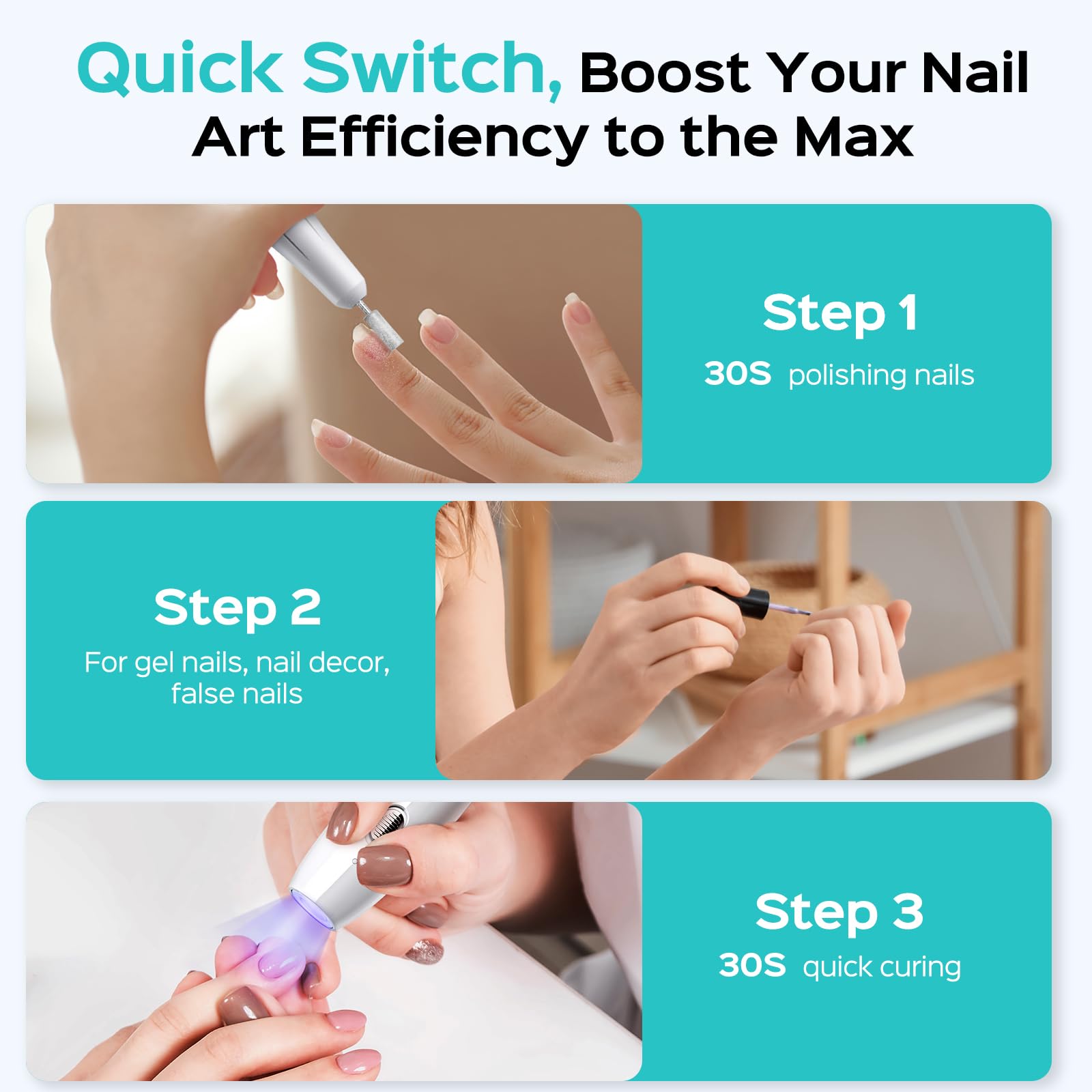 Coslus professional manicure kit accessories and bits