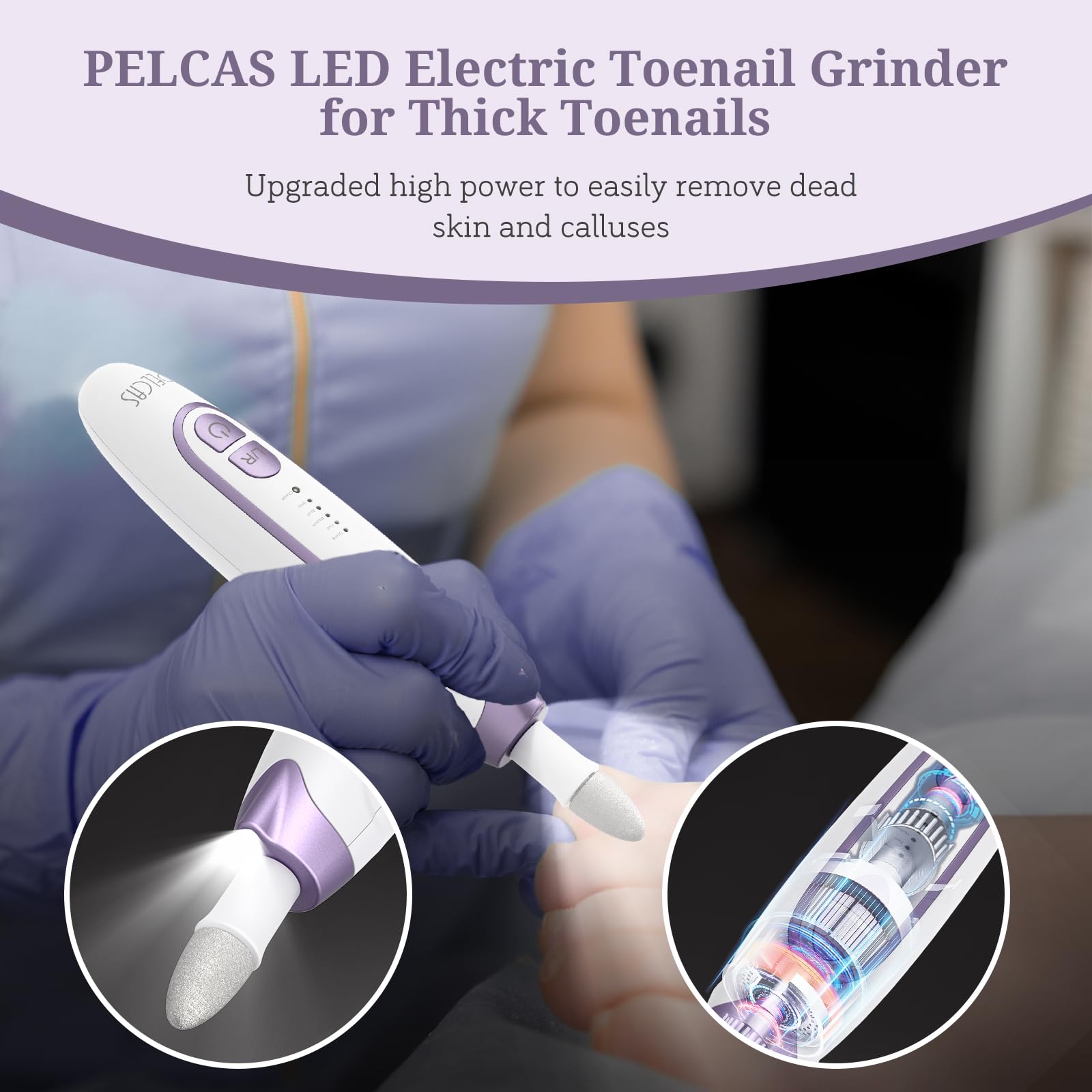 Pelcas nail grinder showcasing 5 adjustable speed controls