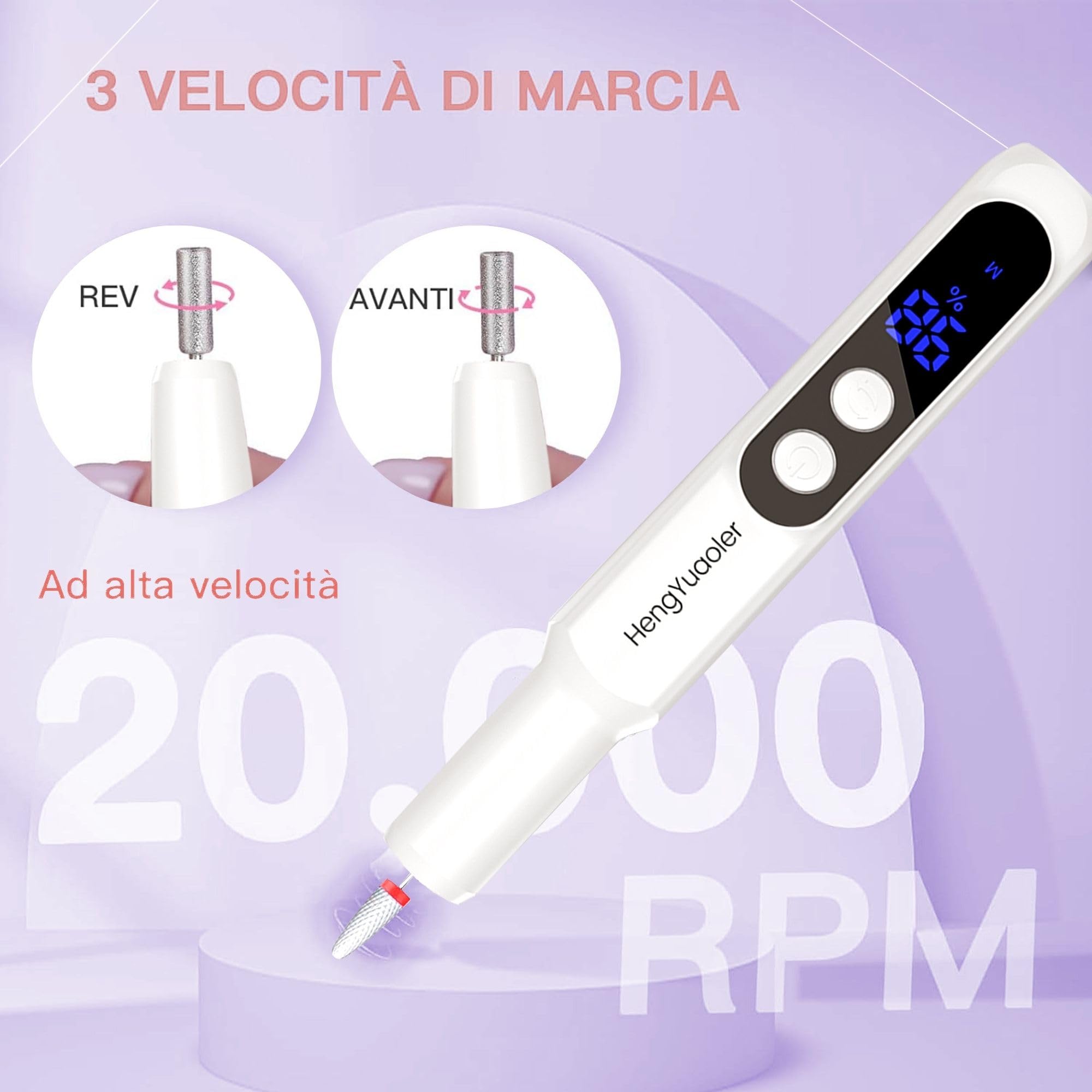 HengYuaoler professional manicure drill with interchangeable bits