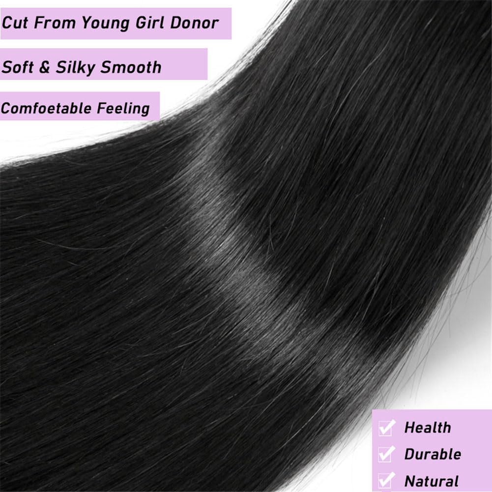 Three bundles of 20 22 and 24 inch straight human hair
