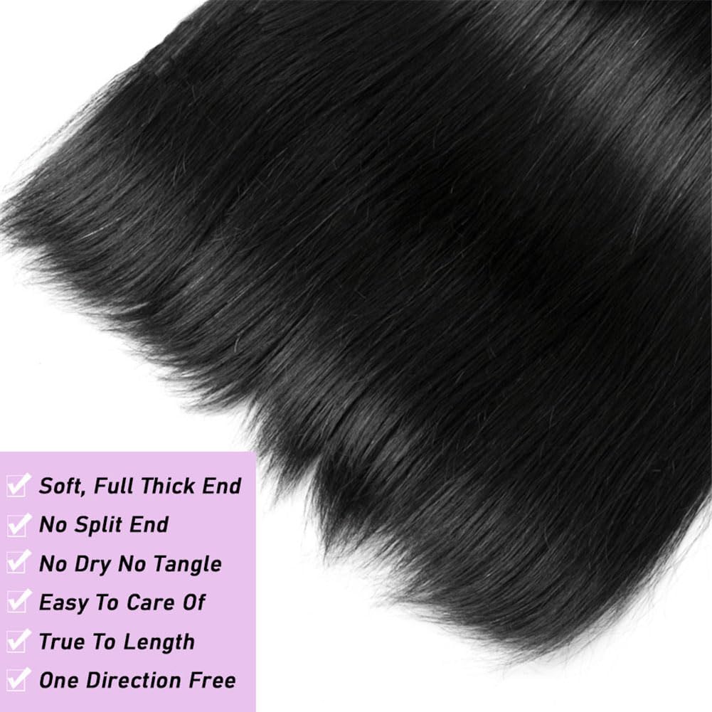 Natural black unprocessed human hair extensions weave