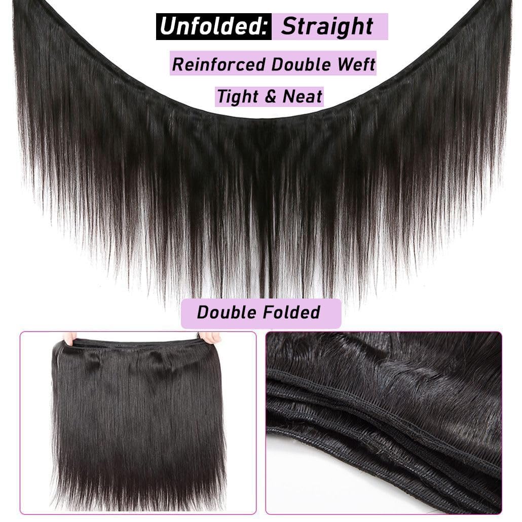 Professional quality Brazilian remy hair bundles on display