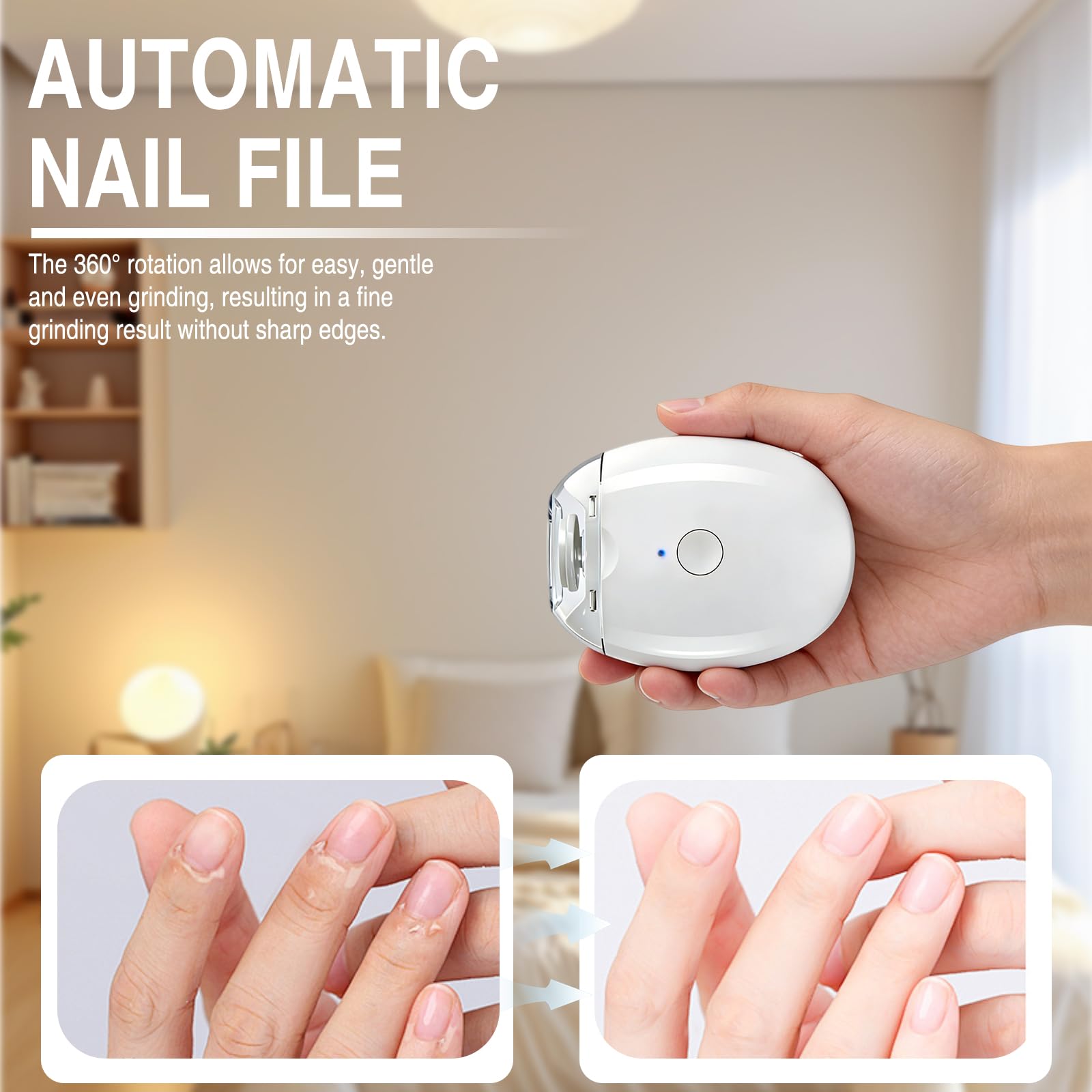 Close up of automatic nail clipper safety chamber