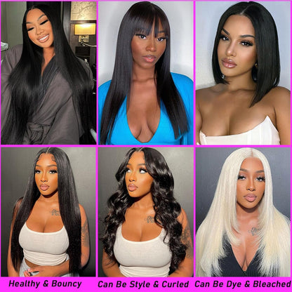 Sleek straight human hair bundles for professional styling