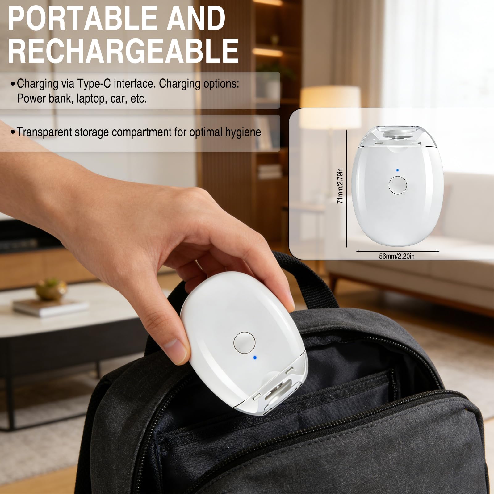 USB charging port of Qurax automatic fingernail grinder