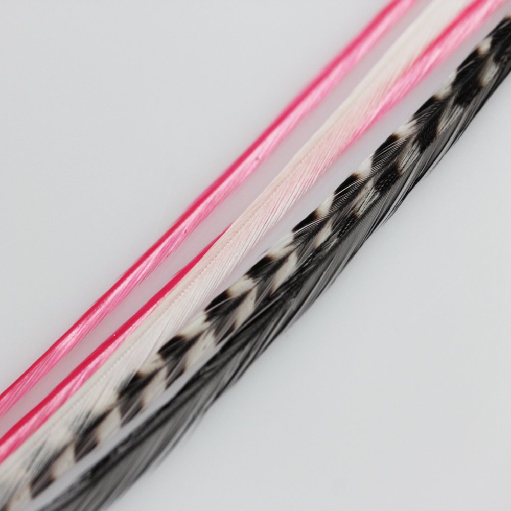 Close up of keratin bonded tip on Sexy Sparkles feather hair extension
