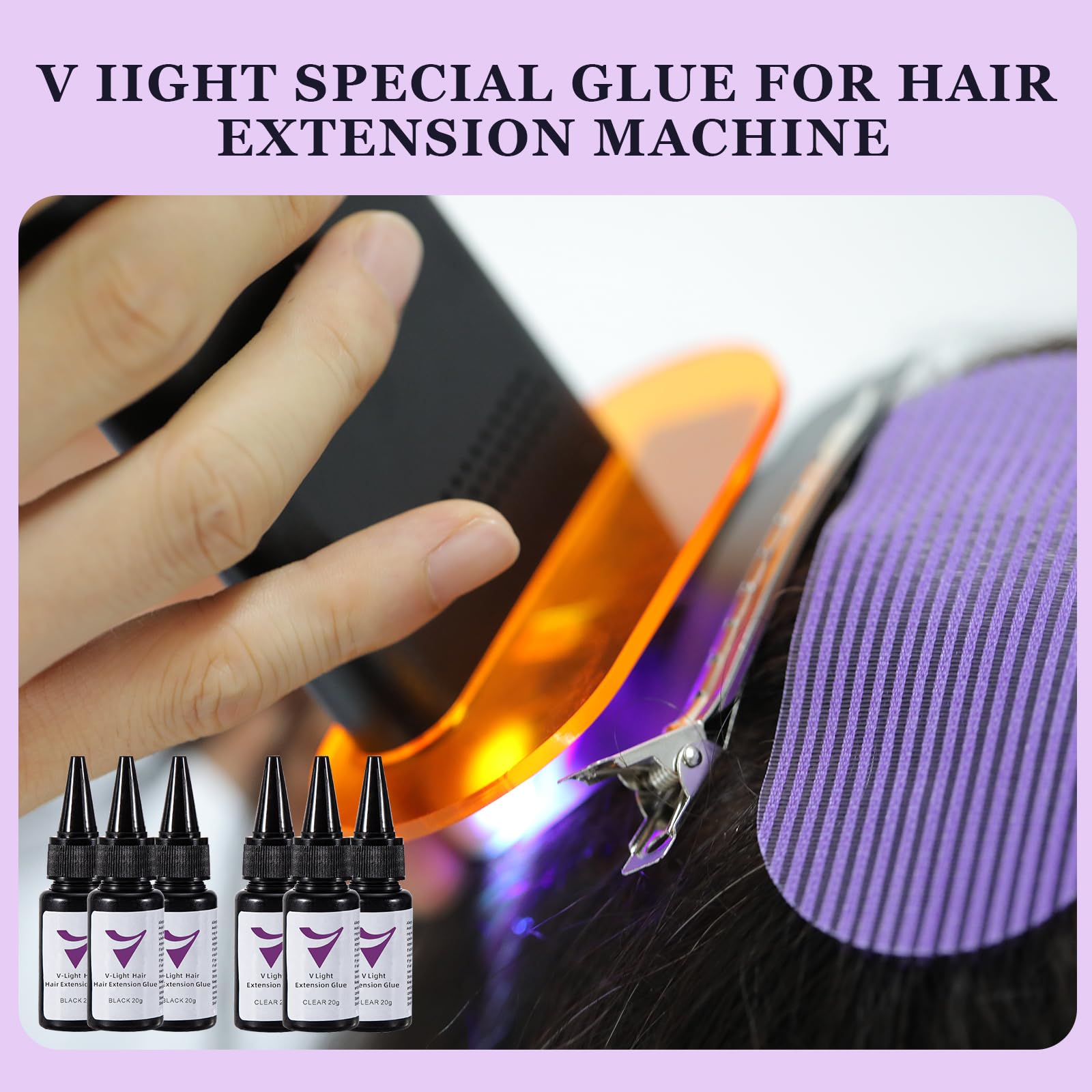 Portable V Light hair extension device for salon use