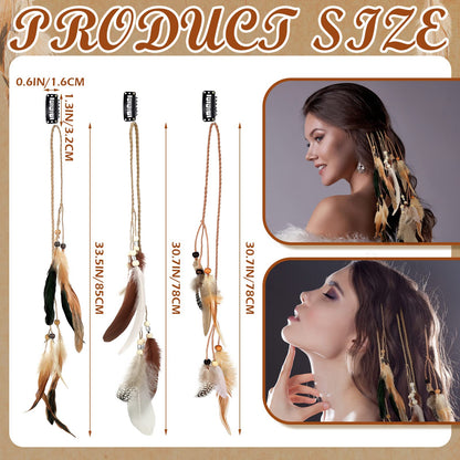 Model wearing Geyoga feather hair extensions for bohemian style