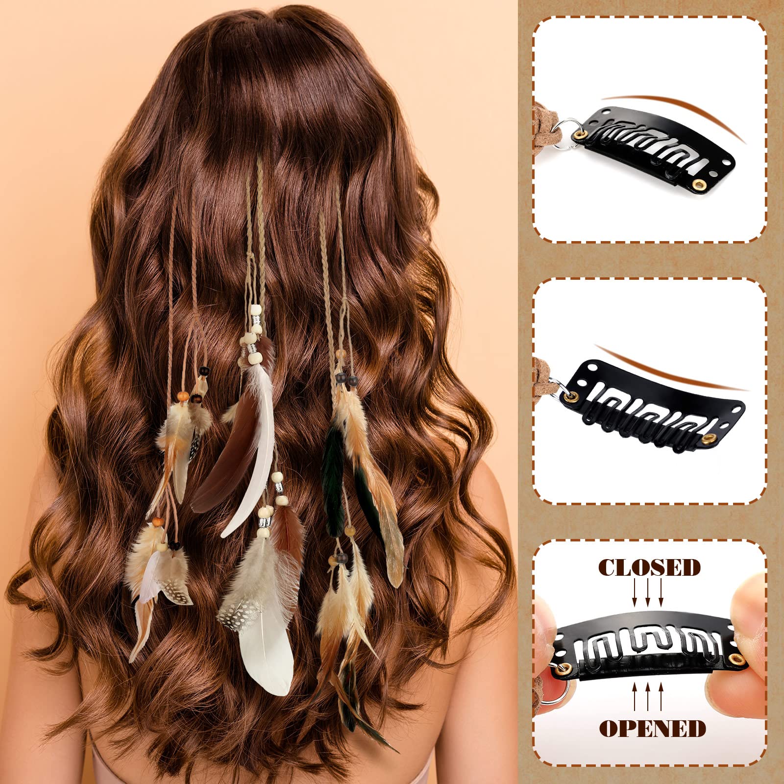 Collection of 12 pieces Geyoga hair extensions arranged