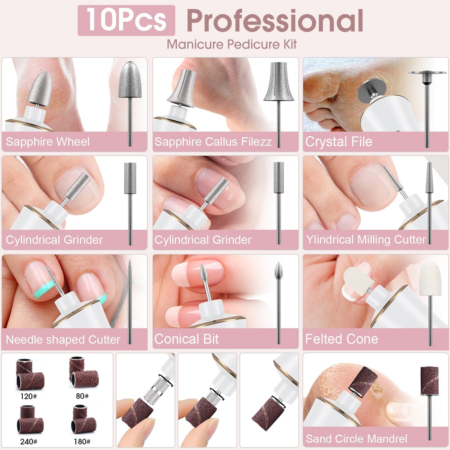 Hoxida portable nail care kit for home salon use