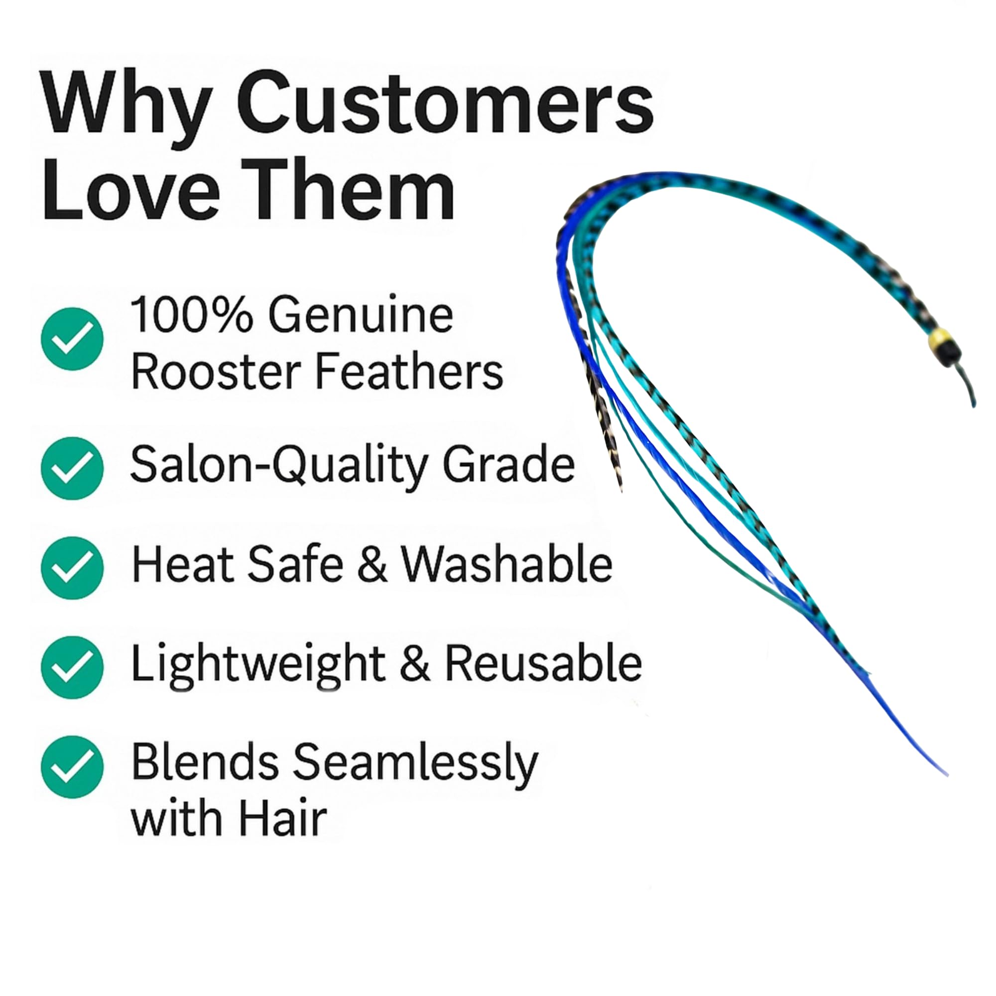 Salon quality blue and aqua hair extension pack