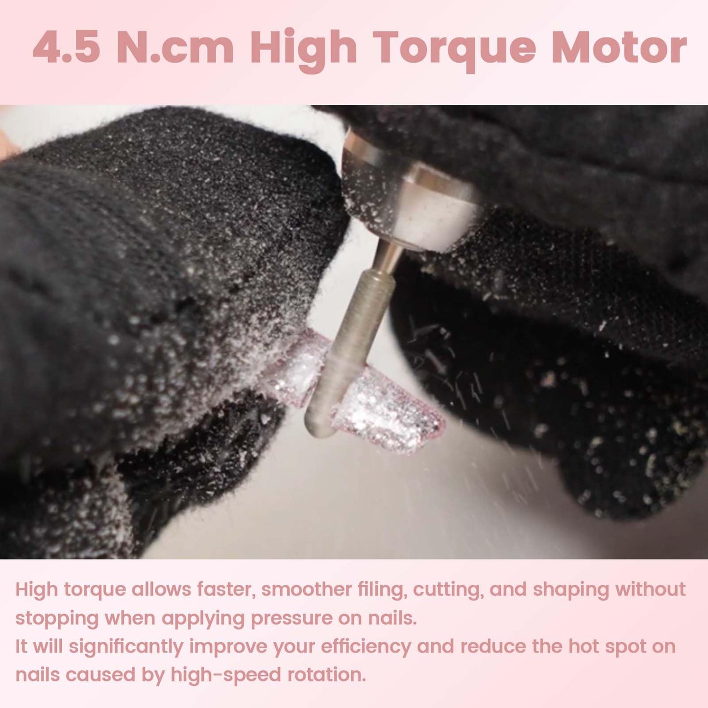 Portable efile nail machine with six pieces of silver metal drill bits and sanding bands