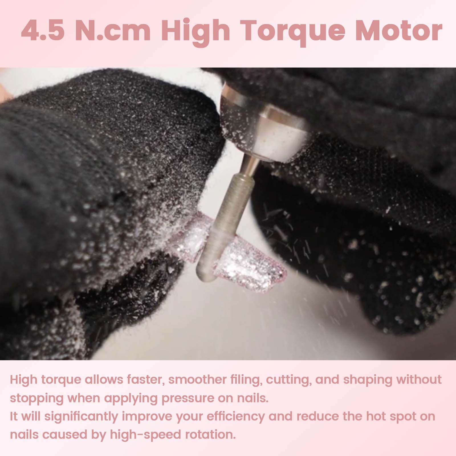 Portable efile nail machine with six pieces of silver metal drill bits and sanding bands