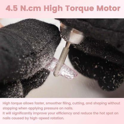 Portable efile nail machine with six pieces of silver metal drill bits and sanding bands