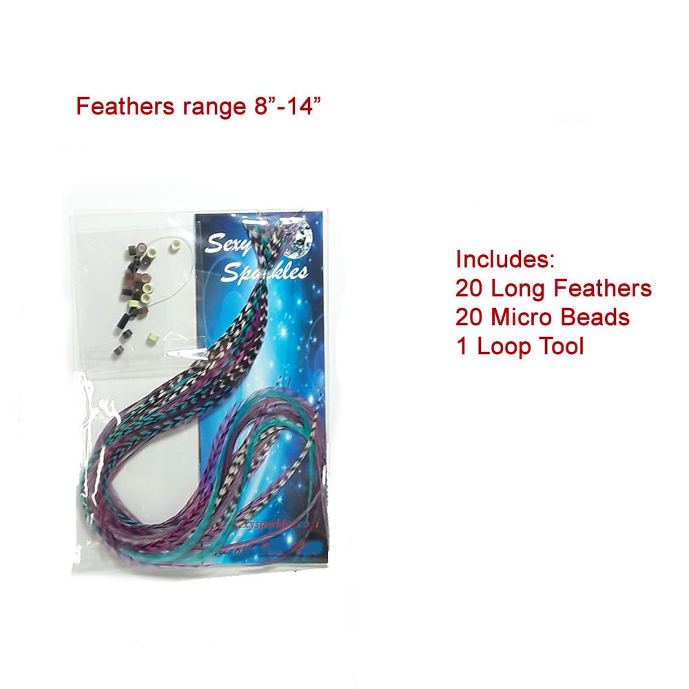 Close up of feather hair extension bead attachment tool