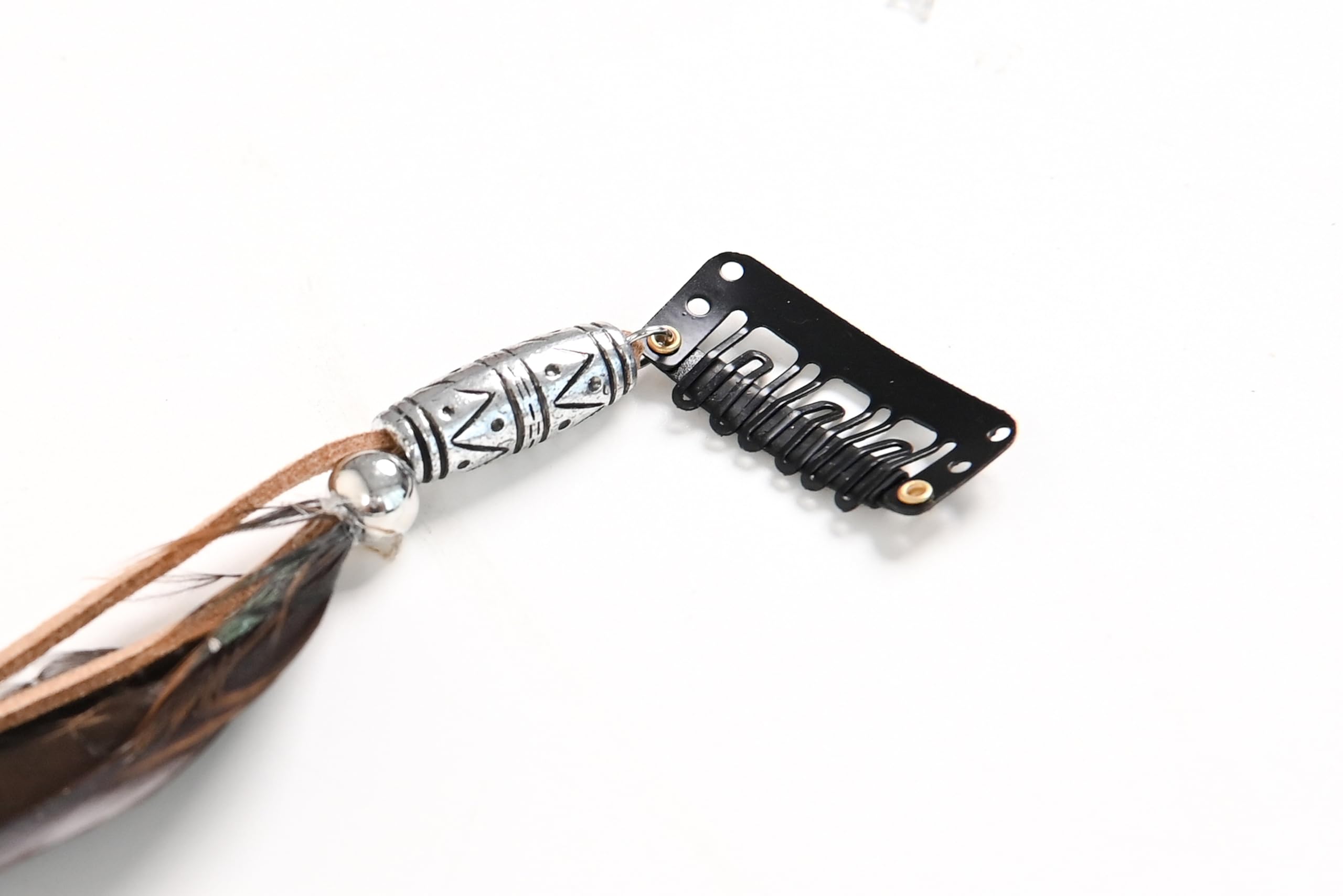 Boho chic feather hair accessories with clip comb