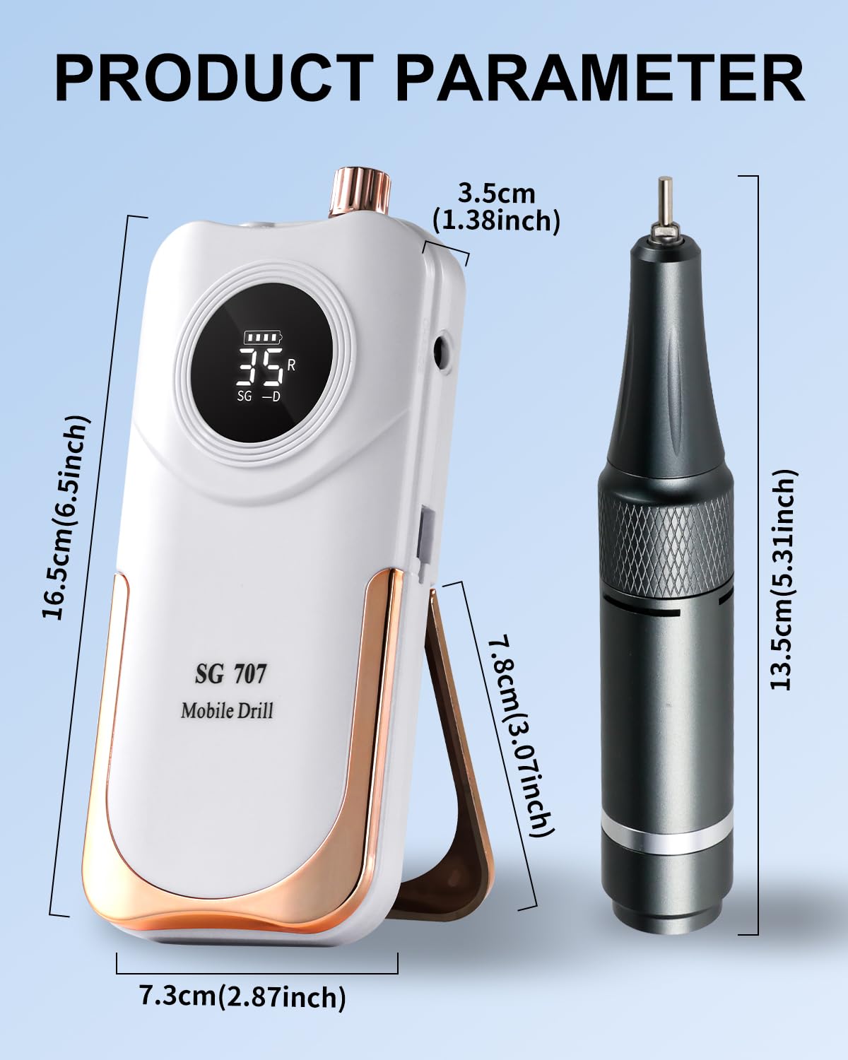 Wireless electric nail file for home use in packaging
