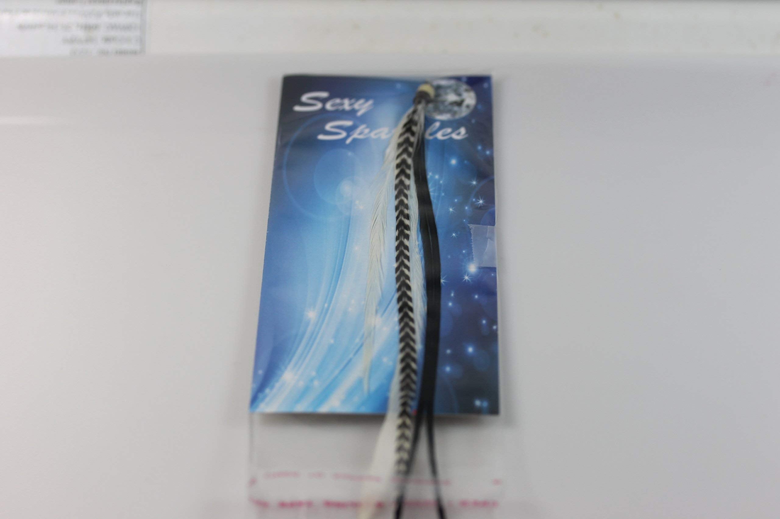 Zebrz feather hair extension showing bonded tip detail